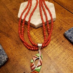 Jay king mine finds red coral necklace